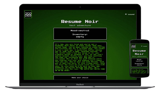 project image of Resume Noir